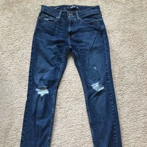 Hollister Guy’s Skinny Destroyed Blue Jeans 28x30